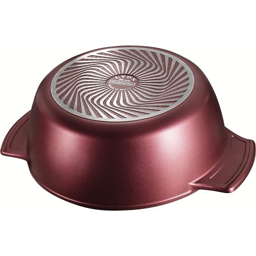  Tramontina 80142032DS LYON Cold-Forged Induction-Ready Aluminum w Ceramic-Reinforced Nonstick Covered Deep Saute Pan, 4.5-Qt, Garnet, Made in Brazil