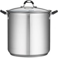 Tramontina 1810 Stainless Steel 22-Quart Stockpot Covered with Clear Glass Lid, Silver