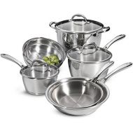 Tramontina 80154567DS Tri-Ply Stainless-Steel Cookware Set, Induction-Ready, Impact-Bonded, 9-Piece