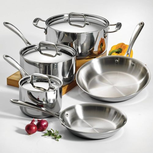  Tramontina 80116544DS Stainless Steel Tri-Ply Clad Cookware Set, 8-Piece, Made in China