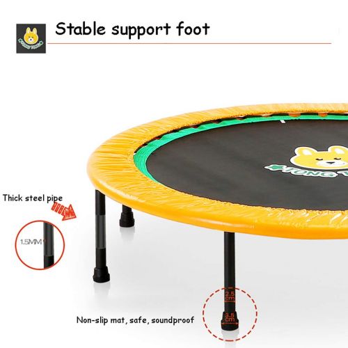  Trampoline Lxn Yellow Folding Fitness Quiet and Safe Bounce | Supports Up to 220 Pounds | Suitable for Children, Adults