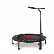 Trampoline Lxn Black Mini Exercise for Adults - Indoor Fitness Rebounder with Adjustable Handle Bar - Spring Cover and Foldable Design - Max Load 400 lbs