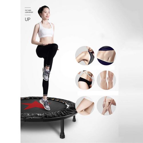  Trampoline Lxn Black Mini Exercise for Adults - Indoor Fitness Rebounder with Adjustable Handle Bar - Spring Cover and Foldable Design - Max Load 400 lbs