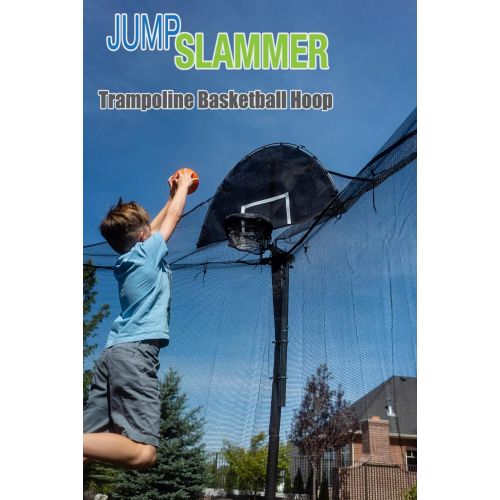  Trampoline Pro Jump Slammer Trampoline Basketball Hoop | Easy Install | Foam Ball Included