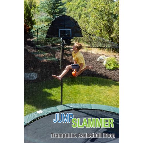  Trampoline Pro Jump Slammer Trampoline Basketball Hoop | Easy Install | Foam Ball Included