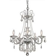 Trans Globe Lighting JH-5 PC Niagara Indoor Polished Chrome French Country Chandelier, 20