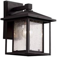 Trans Globe Lighting 40360 WB Grove Outdoor Weathered Bronze Transitional Wall Lantern, 11.5