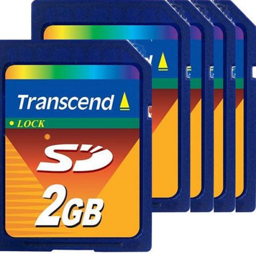  Transcend Secure Digital SD 2GB 2 GB Memory Card for Cameras pack of 5