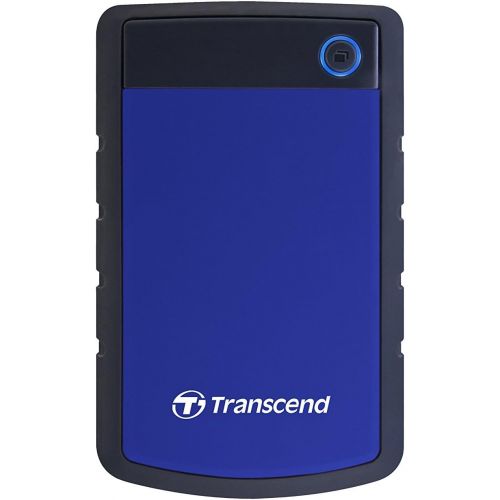  Transcend 4TB USB 3.1 Gen 1 StoreJet Shock Resistant Rugged Portable 2.5 External Hard Drive TS4TSJ25H3B (Navy Blue) + Compact Hard Drive Case