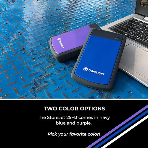  Transcend Storejet 1T Portable USB 3.0 Hard Drive (TS1TSJ25H3P) + Compact Hard Drive Case + USB C to USB 3.0 Adapter + Type C USB-C to USB 3.0 Micro B Cable