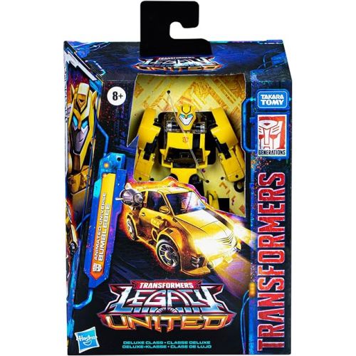 트랜스포머 Transformers Legacy United Deluxe Class Animated Universe Bumblebee, 5.5-Inch Converting Action Figure, 8+