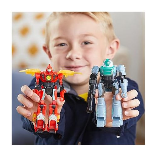 트랜스포머 Transformers EarthSpark Cyber-Combiner Terran Twitch and Robby Malto Robot Action Figures, Interactive Toys for Boys and Girls Ages 6 and Up