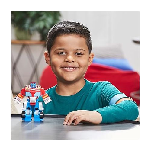 트랜스포머 Transformers Playskool Heroes Rescue Bots Academy Team Optimus Prime, 4.5-Inch Action Figure, Converting Robot Toy, Ages 3 and Up