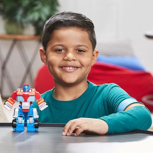 트랜스포머 Transformers Playskool Heroes Rescue Bots Academy Team Optimus Prime, 4.5-Inch Action Figure, Converting Robot Toy, Kids Easter Gifts or Basket Stuffers, Ages 3+
