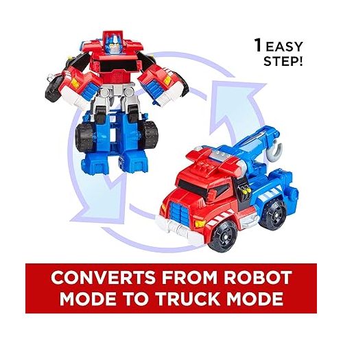 트랜스포머 Transformers Playskool Heroes Rescue Bots Optimus Prime, Converting Toy Robot Action Figure, Ages 3 and Up