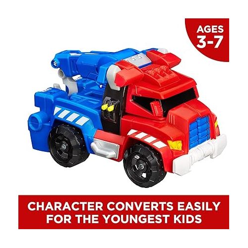 트랜스포머 Transformers Playskool Heroes Rescue Bots Optimus Prime, Converting Toy Robot Action Figure, Ages 3 and Up