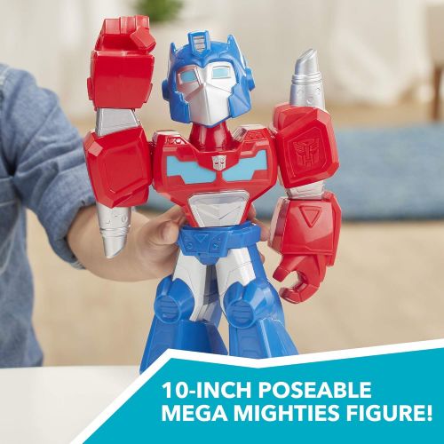 트랜스포머 Transformers Playskool Heroes Mega Mighties Rescue Bots Academy Optimus Prime Figure 10 Figure, Collectible Toys for Kids Ages 3 & Up