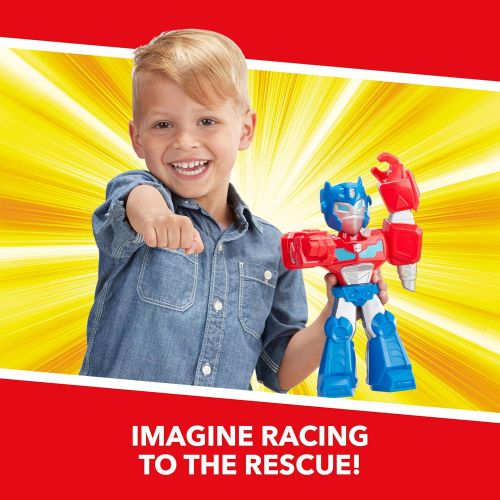 트랜스포머 Transformers Playskool Heroes Mega Mighties Rescue Bots Academy Optimus Prime Figure 10 Figure, Collectible Toys for Kids Ages 3 & Up