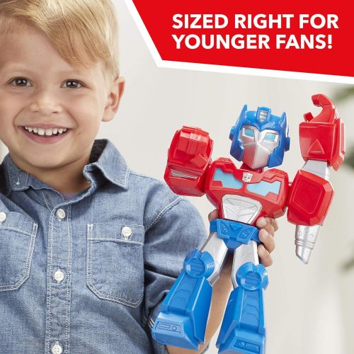 트랜스포머 Transformers Playskool Heroes Mega Mighties Rescue Bots Academy Optimus Prime Figure 10 Figure, Collectible Toys for Kids Ages 3 & Up