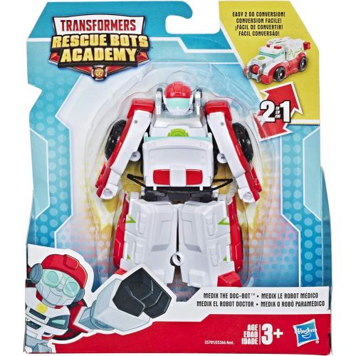 트랜스포머 Transformers Playskool Heroes Rescue Bots Academy Medix The Doc-Bot Converting Toy Robot, 4.5 Figure, Toys for Kids Ages 3 & Up