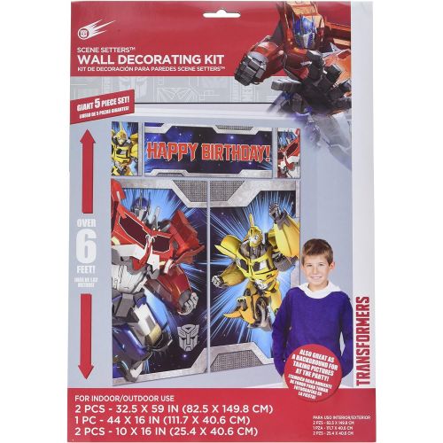 트랜스포머 Transformers Scene Setter Wall Decorations Kit - Kids Birthday and Party Supplies Decoration