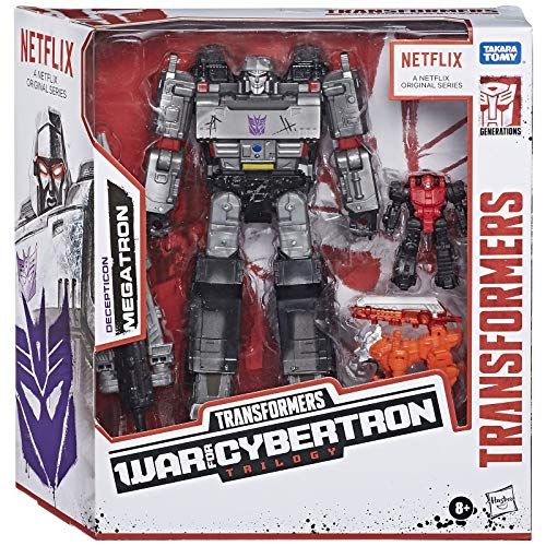 트랜스포머 Transformers Netflix War for Cybertron Trilogy Voyager Class Megatron Battle 3-Pack with Pinpointer and Lionizer