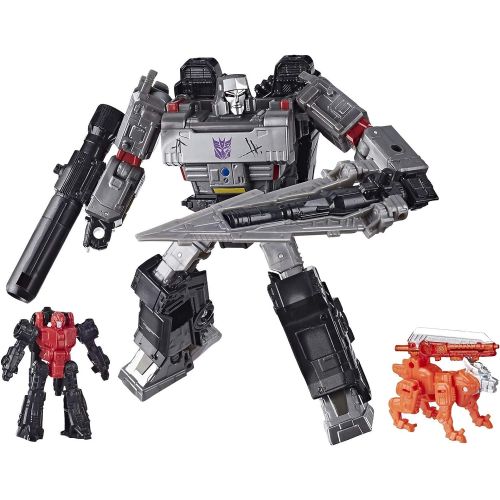 트랜스포머 Transformers Netflix War for Cybertron Trilogy Voyager Class Megatron Battle 3-Pack with Pinpointer and Lionizer