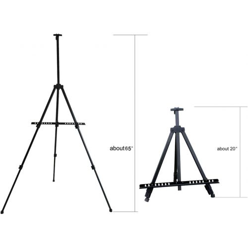  Transon Art Easel Stand for Painting and Display 20 to 65 Adjustable with Portable Bag（Black）