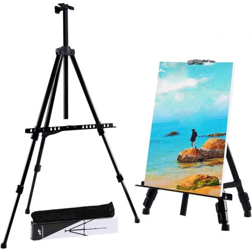  Transon Art Easel Stand for Painting and Display 20 to 65 Adjustable with Portable Bag（Black）