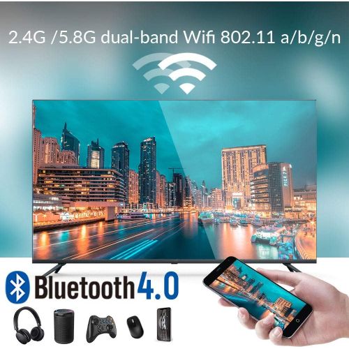  [아마존베스트]Transpeed Android TV Box 10.0,RK3318 Smart TV Box 2GB 16GB Support 2.4G 5.8G WiFi Bluetooth 4.1 with Mini Backlit Keyboard Ethernet LAN 3D 4K Video Android TV Player Google Mini PC Set Top T