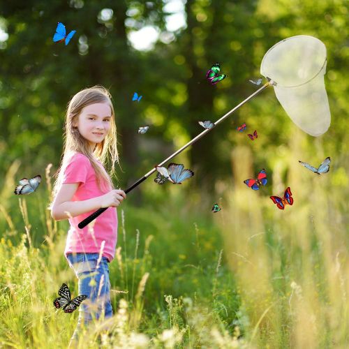  [아마존베스트]Trasfit Insect and Butterfly Net with 12 Ring, Fishing Net Handle Extends to 59 Inches for Adults & Kids