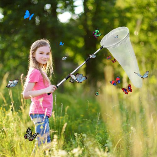  [아마존베스트]Trasfit Insect and Butterfly Net with 14 Ring, Fishing Net Handle Extends to 36 Inches for Adults & Kids