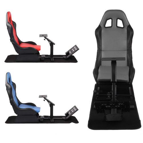  Traumer Racing Simulator Seat with Steering Wheel Support, Driving Seat Compact Video Game Accessories,Black&Gray