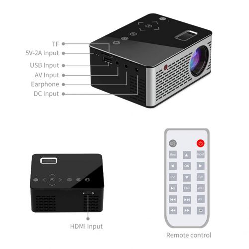  Traumer Mini Micro LED Cinema Portable Video HD USB HDMI Projector for Home Theater Short Focus Design T200 Transmission Screen