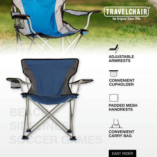  Travel Chair Easy Rider Chair, Portable Folding Camping Chair with Padded Arms