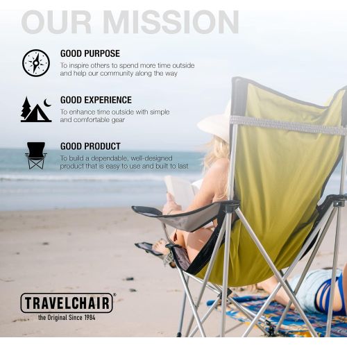  TravelChair Big Bubba Chair, Comfortable Large Folding Camping Chair