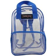 Travel Sport Transparent See Through Clear 17 Large School Backpack (Royal Blue)