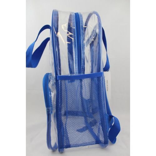  Travel Sport Transparent See Through Clear 17 Large School Backpack (Royal Blue)