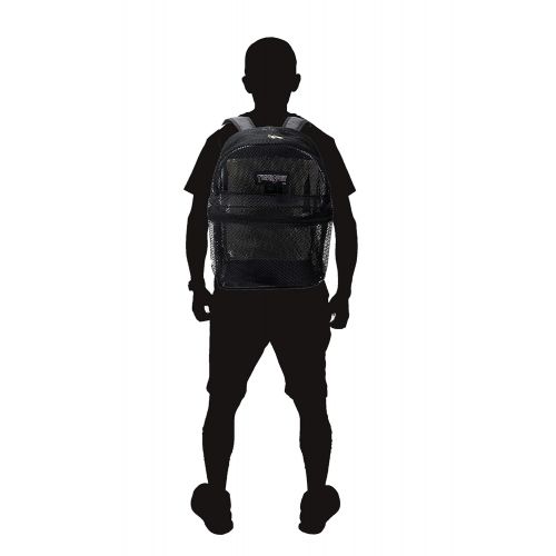  Travel Sport Transparent See Through Mesh Backpack/ School Bag (Black)
