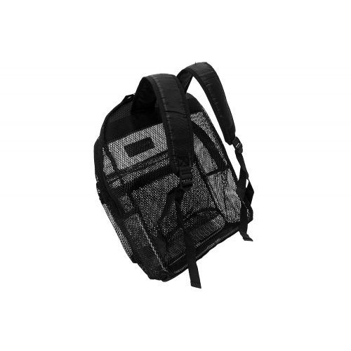  Travel Sport Transparent See Through Mesh Backpack/ School Bag (Black)