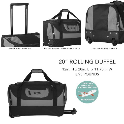  Traveler%27s+Club Travelers Club Luggage Adventure 20 Multi-Pocket Sports Rolling Duffel, Gray