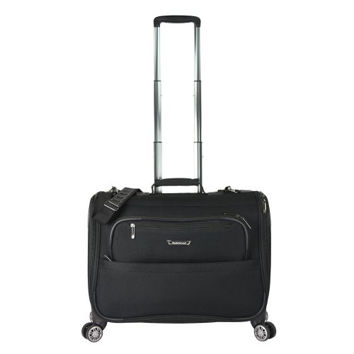  Traveler's Choice Traveler’s Choice 21-inch Carry-on Softside Durable EVA Molded Ballistic Fabric 8-Wheel Spinner Garment Bag Luggage Suitcase, Black