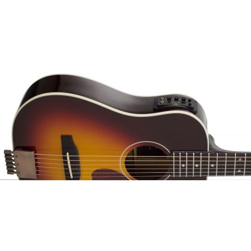  Traveler Guitar 6 String AG-450EQ Acoustic/Electric with Gig Bag (Sunburst), Right (AG450E SBG