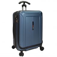 Travelers Choice Traveler’s Choice Barcelona 100% Polycarbonate Durable Hardshell Expandable Front Opening Dual Cyclone Wheels 22-inch Carry-On Spinner Luggage Suitcase, Navy