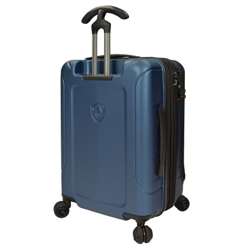  Travelers Choice Traveler’s Choice Barcelona 100% Polycarbonate Durable Hardshell Expandable Front Opening Dual Cyclone Wheels 22-inch Carry-On Spinner Luggage Suitcase, Navy
