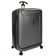 Travelers Choice Traveler’s Choice Barcelona 100% Polycarbonate Durable Hardshell Expandable Front Opening Dual Cyclone Wheels 30-inch Large Checked Spinner Luggage Suitcase, Gray