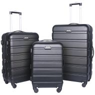 Travelers Club Luggage 3-Piece Expandable Hardsided 2-in-1, Black Luggage Set One Size