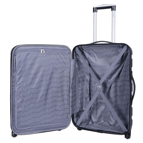  Travelers Club Luggage 3-Piece Expandable Hardsided 2-in-1, Black Luggage Set One Size