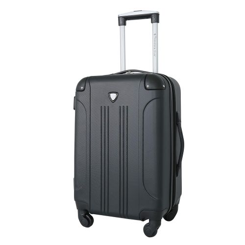  Travelers Club Luggage Chicago 20 Hardside Expandable Carry-on Spinner, Black