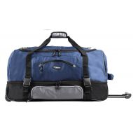Travelers Club 30 ADVENTURE Double Packing Compartment Rolling Duffel, Navy with Gray Color Option